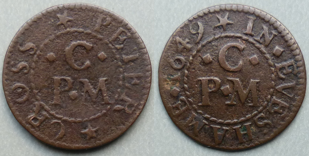 Evesham, Peter Cross 1649 farthing